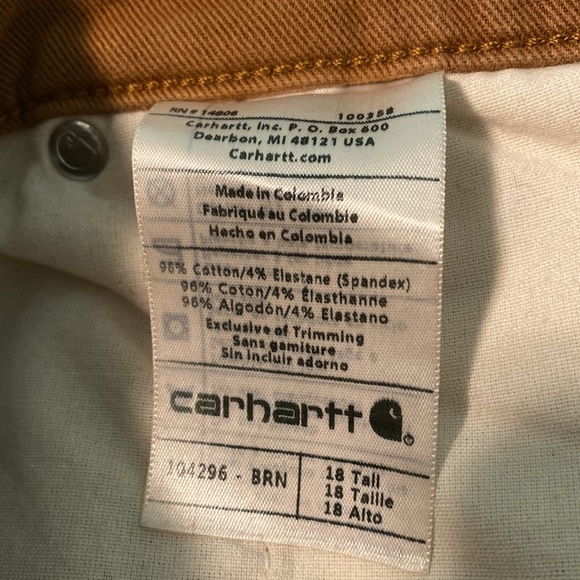 Carhartt woman’s sable carpenter jeans size 18 tall - Picture 4 of 4